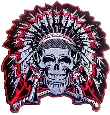 Motorcycle Indian Head Bike Patches Skull  Axe Indian Motorbike Vest Skull Patch • $49.99