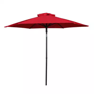 7.5 Ft Push-Up Round Market Umbrella6 Ribs Red • $37.78