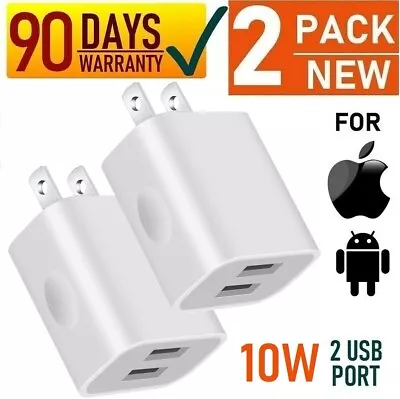 2 Pack 10W Double USB Port Wall Cube Charger For IPad IPad 2 IPad 3 IPad 4 5 6 7 • $12.49