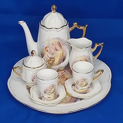 Porcelain Collectible 9 Piece Miniature Tea Set 1998 Madonna With Child • $15