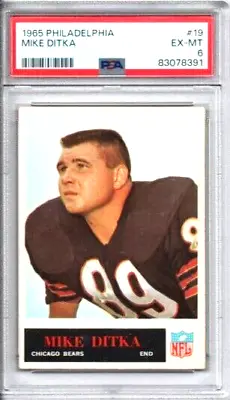 1965 Philadelphia #19 Mike Ditka PSA 6 EXMT Chicago Bears • $60