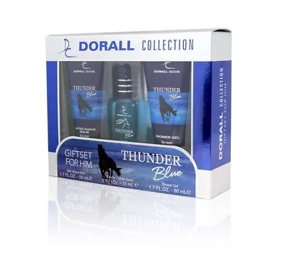 THUNDER BLUE Men's Designer Cologne  3 Piece Gift Set By DORALL COLLECTION • $21.95