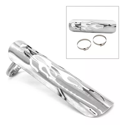 Universal Motorcycle Chrome Exhaust Muffler Pipe Heat Shield Cover Heel Guard • $15.51