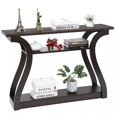 Wood 47  Console Sofa Table Brown For Living Room Entry Way Entryway Hallway Dec • $70.58