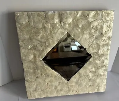 Mother Of Pearl Wall Mirror Decor-Handmade- 16  X 16  • $26