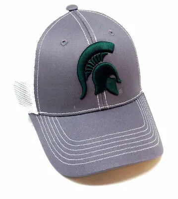 Grey Ghost Michigan State Spartans Logo Mesh Trucker Adjustable Snapback Hat Cap • $11.95