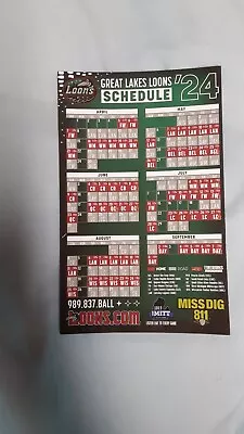 2024 Great Lakes Loons Los Angeles Dodgers High A Official Team Magnet Schedule • $2