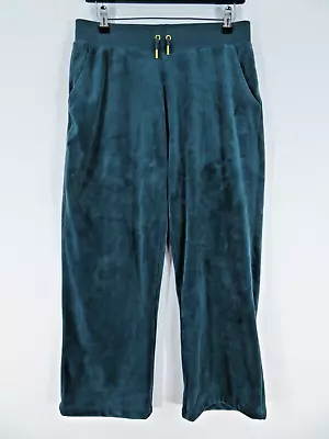 Juicy Couture - Cropped Joggers - Teal Green - Velvet Velour - Size M • $18.93