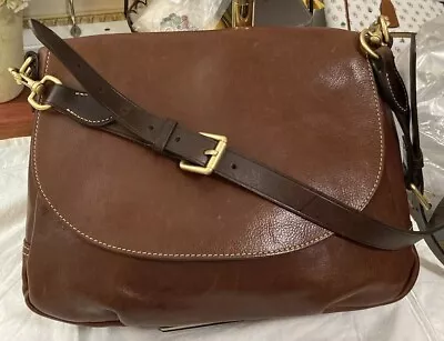 Dooney Bourke Brown Florentine Vachetta Leather Saddle Messenger Shoulder Bag • $249