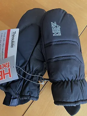 New With Tags Heat Factory Ski Snowboard Gloves Mittens Black Mens Medium • $11.99