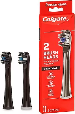 Colgate Charcoal Replaceable Brush Head ProClinical Electric Toothbrush 2 Pack • $13.99