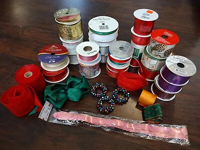 Huge Lot Of 30+ Vintage Ribbon Trim Spool Lace Velvet Wire Assorted Colors Sizes • $29.95