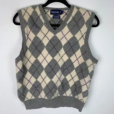 POLO GOLF Argyle Cashmere Merino Wool Jumper Vest Mens Size XL • $44.20