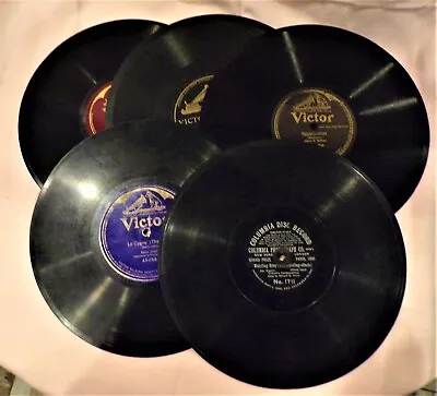 5 Antique/Vintage 10  RCA Victor Victrola And Columbia Disc Records  Set #8 • $32.69