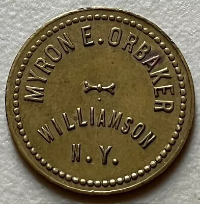 Vtg Good For 5¢ Token Myron E Orbaker Williamson NY Milk Bottle Deposit • $9.99