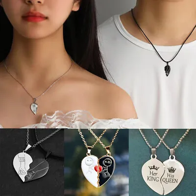 Puzzle Broken Heart Best Friend Lover Couple 2Pcs Friendship Necklace Gifts NEW • £2.99