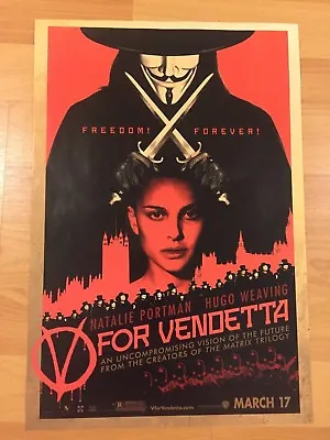 V For Vendetta Promo Poster Natalie Portman Anonymous Guy Fawkes 11  X 16  Film • $4.99