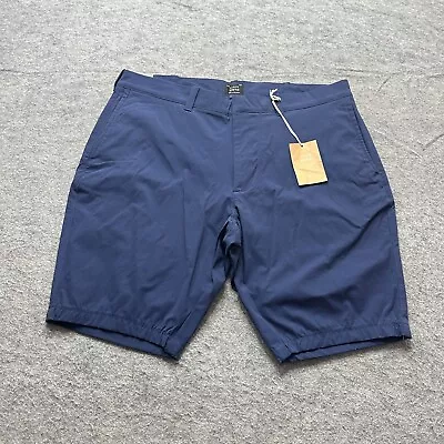 J.CREW Tech Golf Chino Shorts Men 34 Navy Blue 9  H9327 Stretch Zip Pockets • $21.99