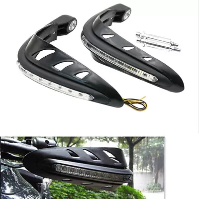 2Pc 7/8'' Motorcycle Hand Guard Protector 22mm HandGuards White LED Signal Light • $31.05