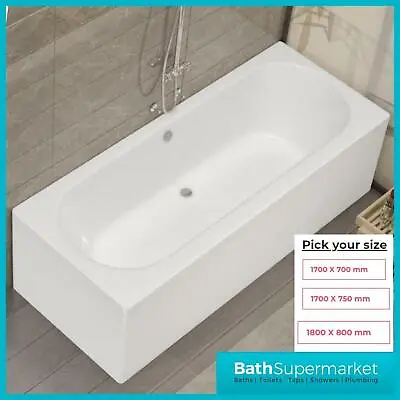 Modern Bath Double Ended 1700mm-1800mm Curved Round Acrylic White Bathtub Modern • £174