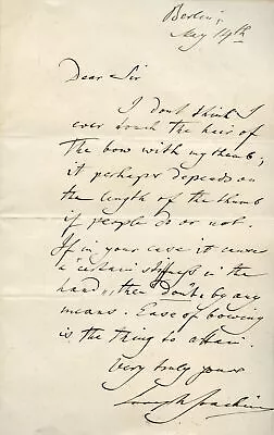 Joachim Joseph. (1831-1907) : Autograph Letter About Bow Technique VIOLINIST • $2000