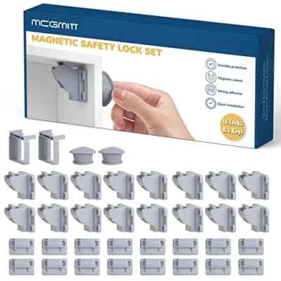 £16.79 • Buy 16 Magnetic Child Locks For Kitchen Cupboards 2 Keys 2 Installation Locators