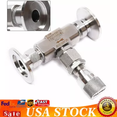 304 Stainless Steel Valve KF25 High Vacuum Metering Valve Bellows Sealed Valve • $70.03