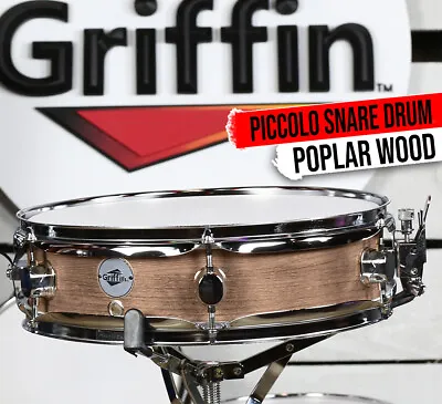 GRIFFIN Piccolo Snare Drum - 13 X3.5  Oak Wood Poplar Acoustic Shell Percussion • $43