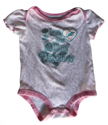NFL Team Apparel Infant Girls 3-6 Months I Love The Miami Dolphins Football • $9