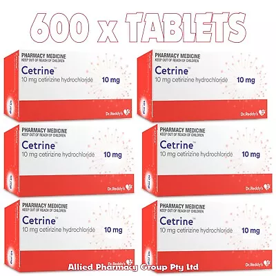 600x Cetrizine Hydochloride 10mg Cetrelief ZYRTEC Generic Hayfever  Allergy • $64.99