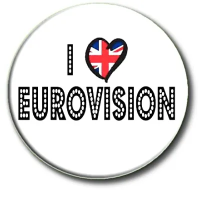 £2.99 • Buy I Love (heart)  Eurovision Song Contest Party United Kingdom Large 55mm Badge