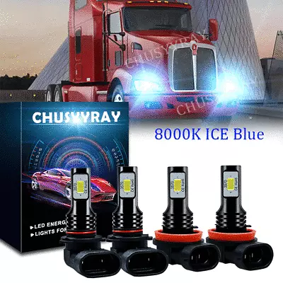 9005 H11 LED Headlight Bulb High Low Beam For Kenworth T660 T600 T370 T270 T170 • $47.09