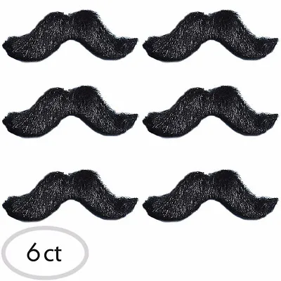 6 Self Adhesive Fake Mustaches Favors Disguise Spanish Fiesta Party ~ Moustaches • $6.99
