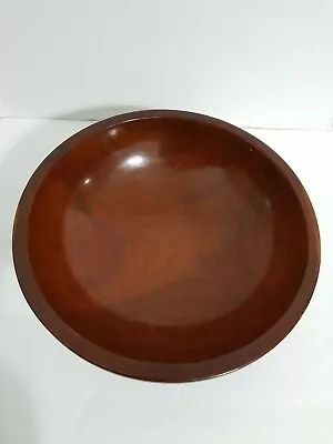 Large Mahogany Serving Bowl Hand Crafted In Haiti • $28