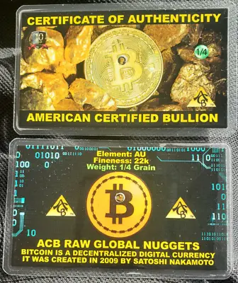 X10 BITCOIN ACB Gold 1/4GRAIN RAW GLOBAL NUGGET Placer Gold With Certificate • $27.78