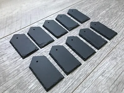 10 Handmade Slate Mini Chalkboard Name Tags Wedding Favours Partys Christmas • £10