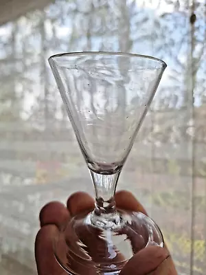 18TH CENTURY Colonial Folded Foot WINE GLASS - CIRCA 1770-1770 From Phila. NICE! • £64.25