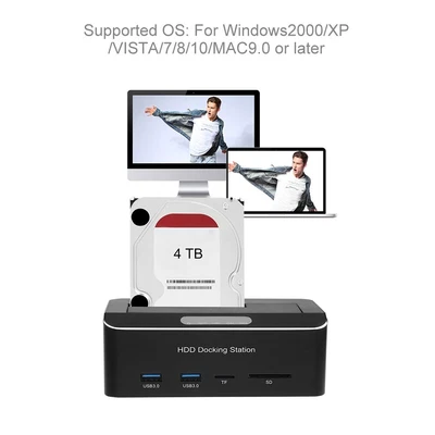 £40.79 • Buy USB 3.0 2.5'/3.5' Dual Slot 3 HDD Hard Drive Docking Station Card Read TDW