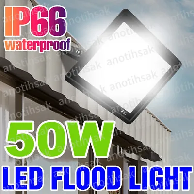 50W LED Floodlight Outside Light Security Flood Lights Outdoor Garden Waterproof • £12.90