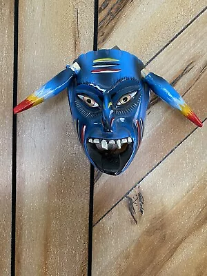 Mexican Folk Art Blue Devil Mask • $25