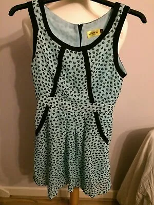 Max C London Mint Heart Patterned Strappy Sleeveless Evening Party Dress UK 8 • £8.40