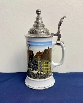 Vtg Seltmann Weiden  Der Marcft Zu Munchen  German Porcelain Lidded Stein • $27.50