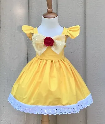 Girls Disney Costume Birthday Theme Belle Sweetheart Halter Dress 12 M To 6 Y • $38
