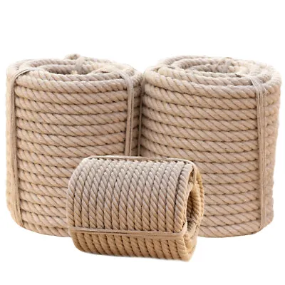 Twisted Manila 4 Strand Natural Fiber Cord Ropes Landscape Fitness Dock Decor • $15.99