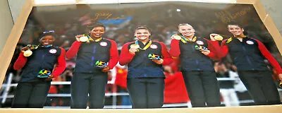 Aly Reisman Gabby Douglas Autograph Signed Huge 20x30 Photo Steiner Usa Gold • $59.19