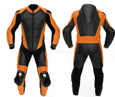 $305.74 • Buy Mens A Grade Leather Motorcycle 1PC Suit Motorbike Rider Racing Armour Sports AB