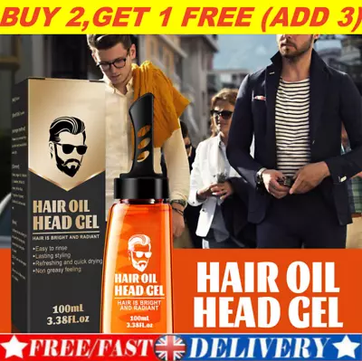 2 In 1 Hair Wax Gel With Comb Long Lasting Men'S Hair Styling Gel Tool Hair UK ~ • £7.39
