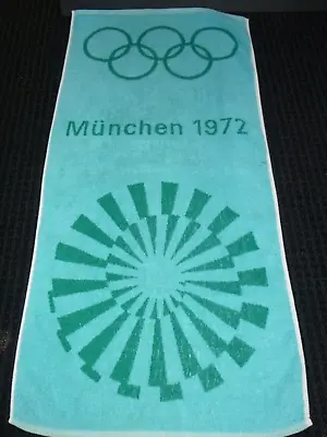 Authentic Vtg 1972 Munich Olympics Cotton Terry Cloth Towel 18x35  • $59