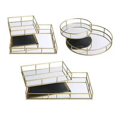£28.99 • Buy Mirrored Tray Decorative Tealight Candle Plate Vanity Perfume Holder Display 2pc