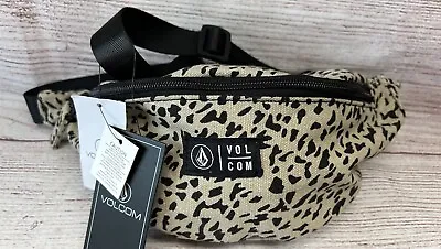 Volcom Cheetah Belt Bag Take With Me Hip Pack Sling Black Tan Spotted Fanny Pack • $17.95